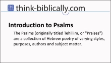 Intro Psalms Small